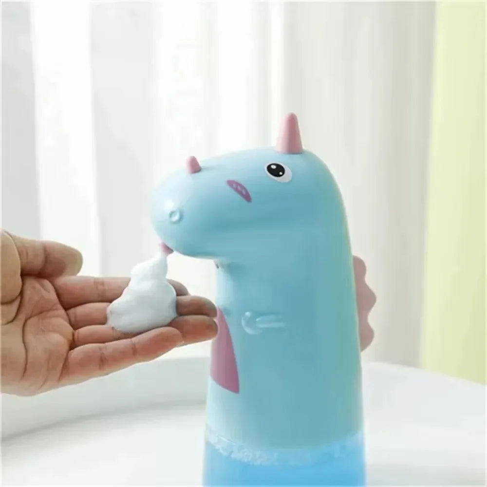 Dispensador de sabonete líquido de alta qualidade, 250ml, unicórnio fofinho, automático, a pilhas, com reservatório em espuma, frasco para álcool gel sem toque, ideal para casa de banho infantil.