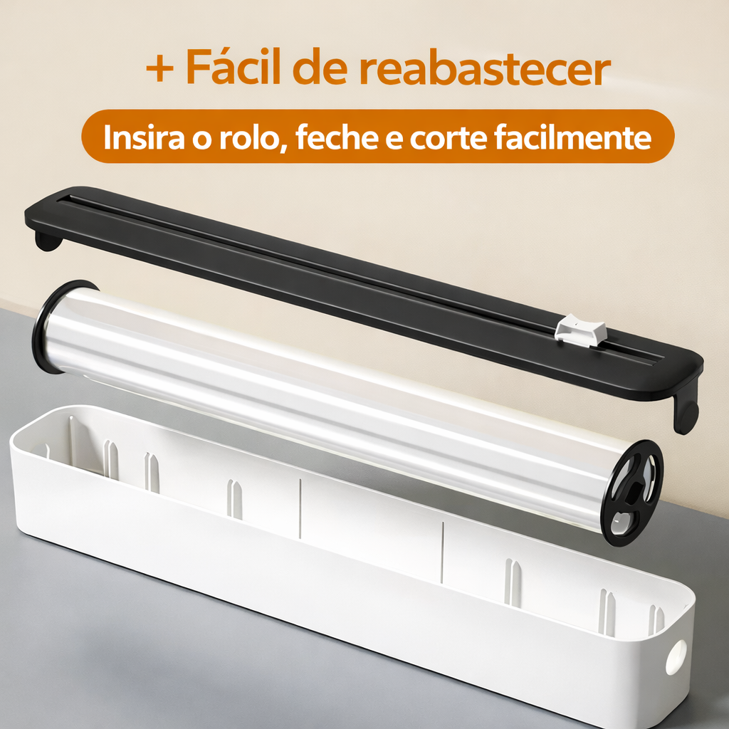 Dispensador de Filme com Corte Perfeito + Rolo Grátis